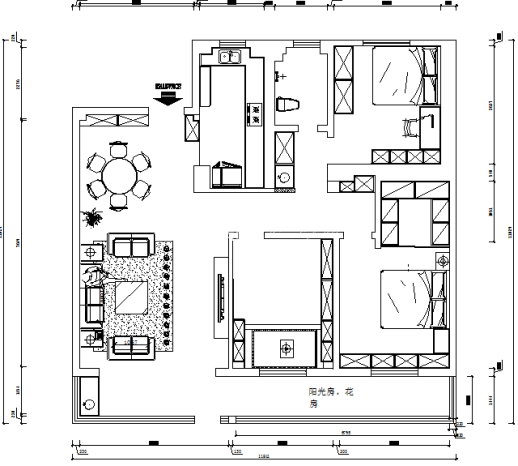 户型图冠亚星城150m²新中式风格装修案例