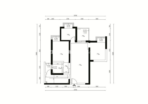 户型图润城 98m² 现代简约 生活家家居