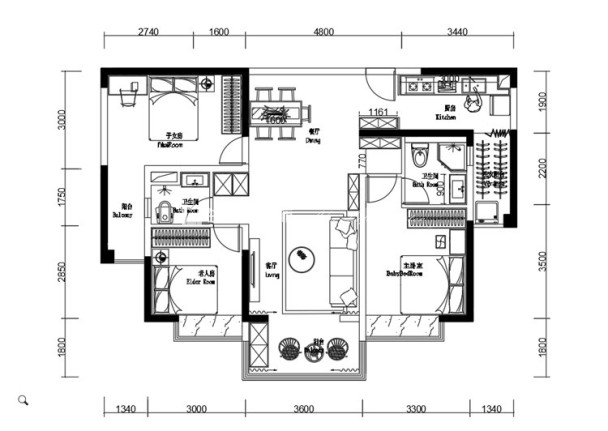 户型图奥园 89m² 现代简约 生活家家居