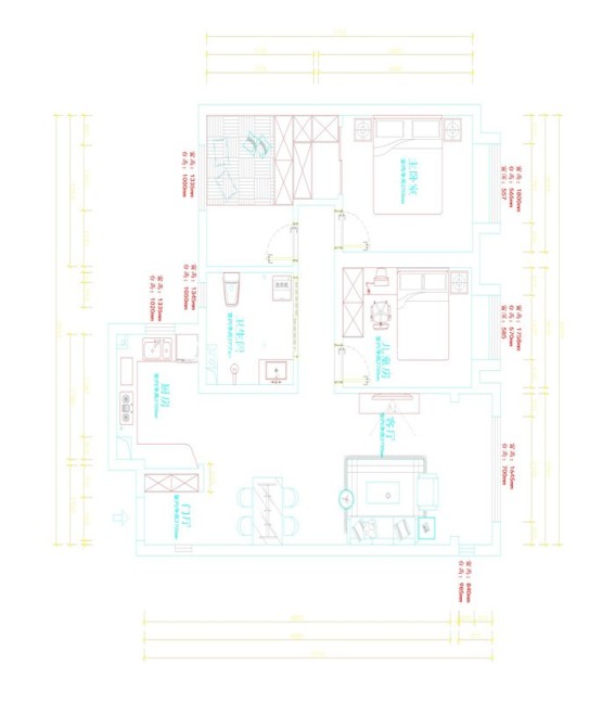 户型图富力城117平现代轻奢装修案例